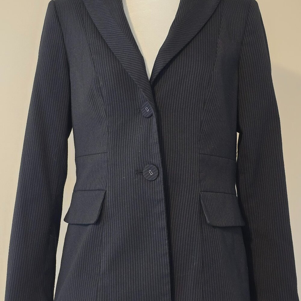 Anne Klein Woman's Navy Blue Pinstripe Blazer And Pants